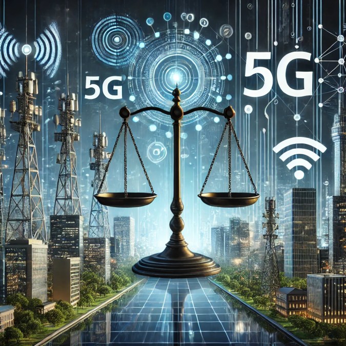 DALL·E-2025-02-03-11.47.31-A-futuristic-telecom-industry-concept-showing-a-city-skyline-with-5G-towers-digital-security-shields-and-regulatory-compliance-symbols